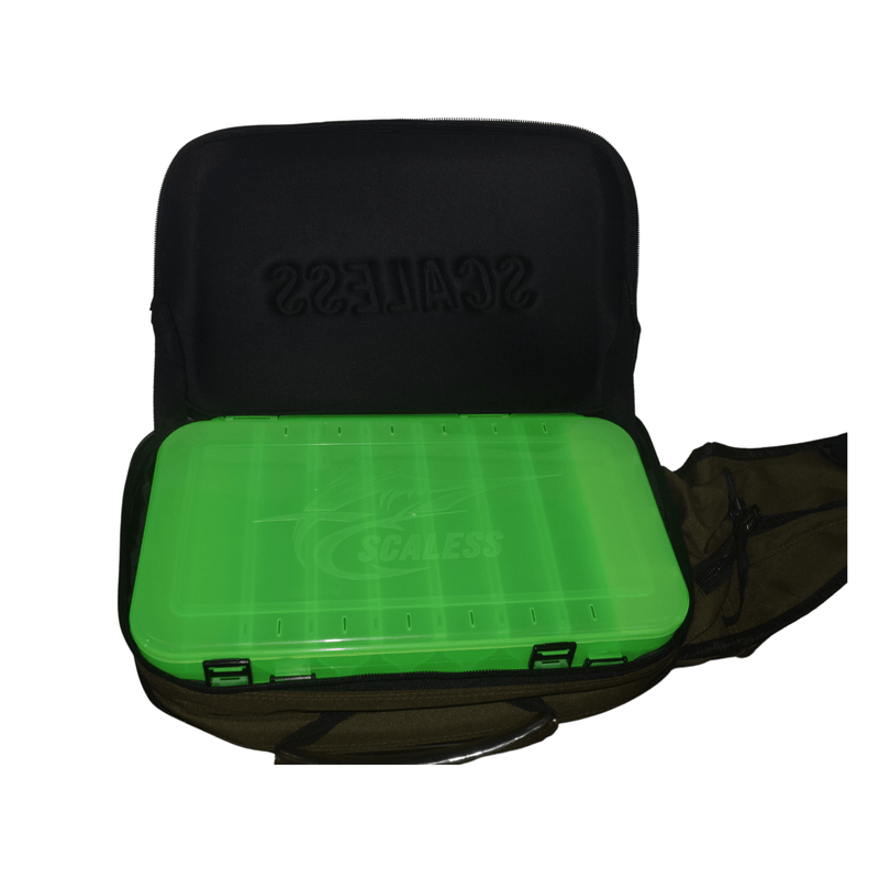 Scaless Anglers Side Sling Bag With Fishing Lure Box - fishermanshubBlue/Mud