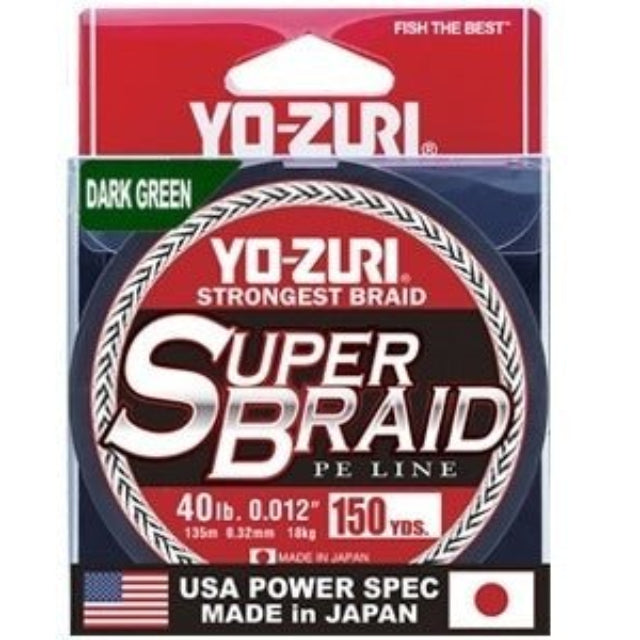 Yo-Zuri Super Braid Braided Fishing Line | 275 Mt / 300 Yd | Dark Green - fishermanshub0.28MM | 13.6Kg (30Lb)Dark Green
