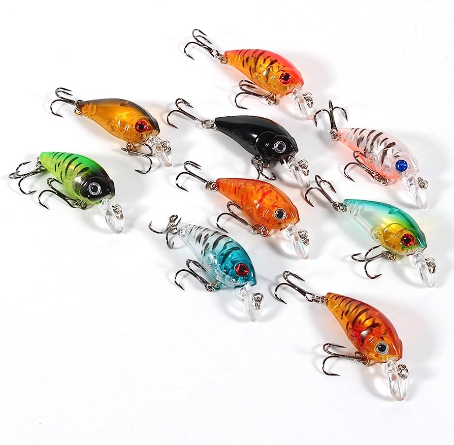 thumbnail image 2 of 10 Pack Micro Mini Fishing Lures – Tiny Shallow Dive Trout Perch Lures, 1.6g 2 of 4