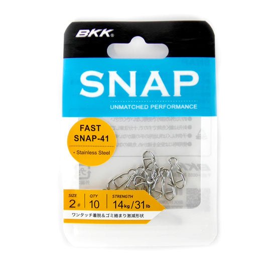 BKK Stainless Steel Fast Snap 41 | FSTSNP - 1 | 8 - 10 Pcs Per Pack | - Fishermanshub#1 | 9Kg (20Lb)