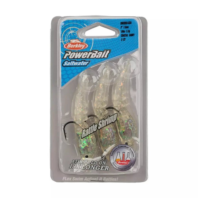 Berkley Powerbait Pre - Rigged Rattle Shrimp | 3 Inch, 3.5 Gm | 3.5 Inch, 7 Gm | 3 Pcs Per Pack | - Fishermanshub3 InchNew Penny