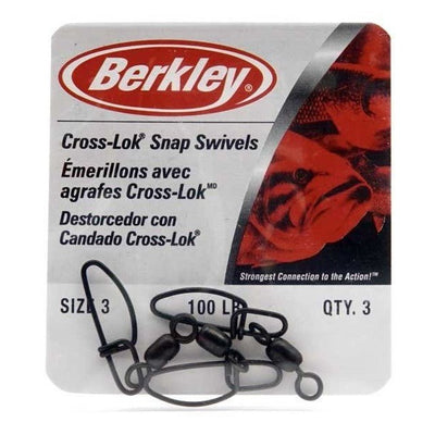 Berkley Cross - Lock Snap With Black Swivel | 3 Pcs Per Pack | - Fishermanshub#3