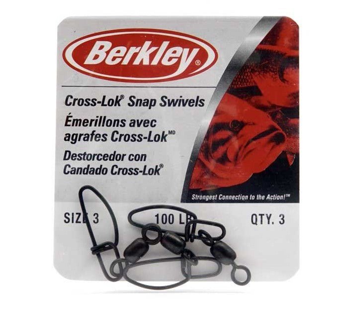 Berkley Cross - Lock Snap With Black Swivel | 3 Pcs Per Pack | - Fishermanshub#3