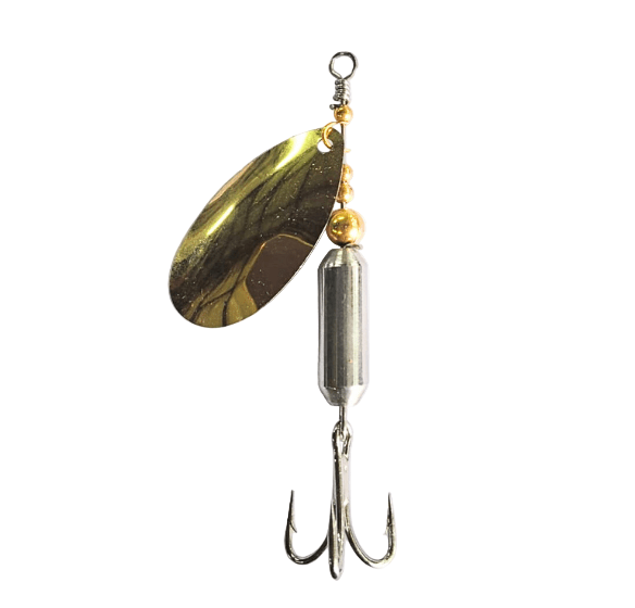 Bhopali Spinner with Spoon | Gold | 8 Cm | 25 Gm | - Fishermanshub25Gm