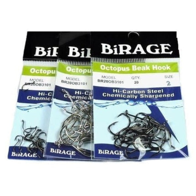 Birage Octopus Beak Single Hook | BR20OBH3101 | 20 Pcs Per Pack | - Fishermanshub#2