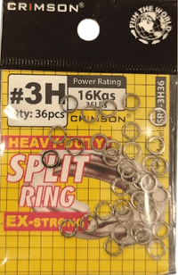 Crimson Split Rings Strong Pack | 16 - 27 Kg | 35 - 75 Lb | 20 - 36 Pcs Per Pack | - Fishermanshub3H | 16Kg (35Lb)