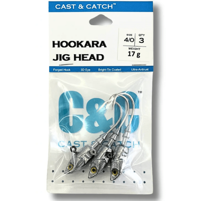 Cast and Catch Hookara Jig Heads | 3 - 4 Pcs Per Pack | - Fishermanshub#2/010Gm