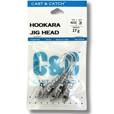 Cast and Catch Hookara Jig Heads | 3 - 4 Pcs Per Pack | - Fishermanshub#2/010Gm