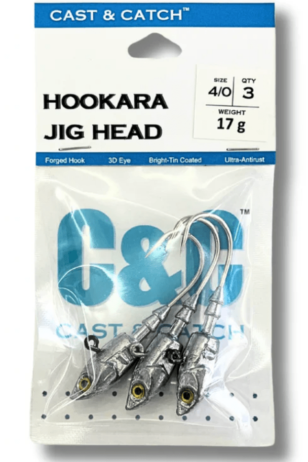 Cast and Catch Hookara Jig Heads | 3 - 4 Pcs Per Pack | - Fishermanshub#2/010Gm