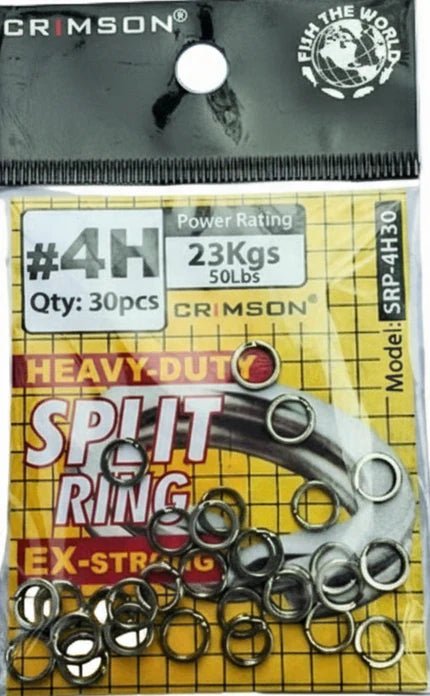 Crimson Split Rings Strong Pack | 16 - 27 Kg | 35 - 75 Lb | 20 - 36 Pcs Per Pack | - Fishermanshub4H | 23Kg (50Lb)