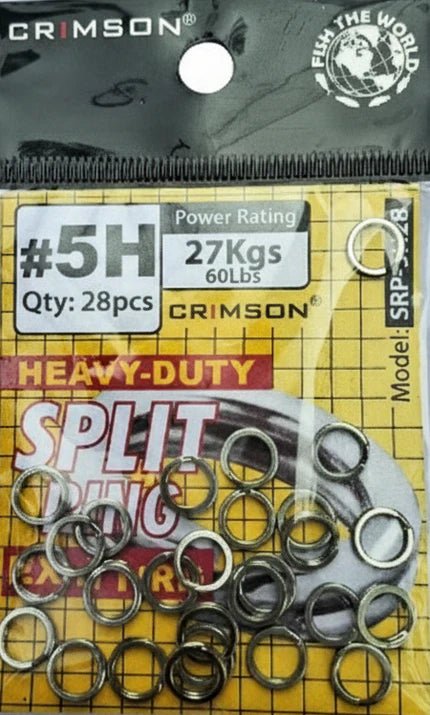 Crimson Split Rings Strong Pack | 16 - 27 Kg | 35 - 75 Lb | 20 - 36 Pcs Per Pack | - Fishermanshub5H | 27Kg (60Lb)