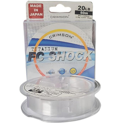 Crimson Titanium Fluorocarbon Shock Leader | 50Mt / 54.6Yd | Clear | - Fishermanshub0.28MM | 5.4Kg (12Lb)