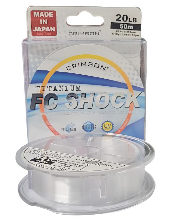 Crimson Titanium Fluorocarbon Shock Leader | 50Mt / 54.6Yd | Clear | - Fishermanshub0.28MM | 5.4Kg (12Lb)