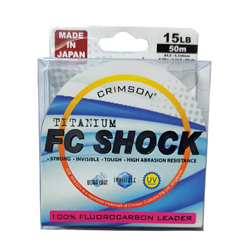 Crimson Titanium Fluorocarbon Shock Leader | 50Mt / 54.6Yd | Clear | - Fishermanshub0.28MM | 5.4Kg (12Lb)