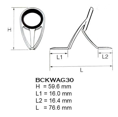 FUJI Alconite K Double Leg Guide | BCKWAG30 | 30MM | 1 Guide Per Pack | - Fishermanshub