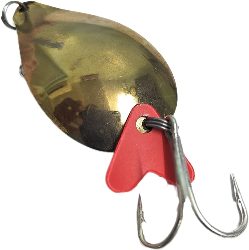 Shiny Fishing Spoon With Plastic Spinner , Wide Bodied | Gold | Silver | 32 Gm , 7 Cm | 24 Gm , 5.5 Cm | - fishermanshub24 GmGoldSingle