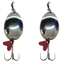 Shiny Fishing Spoon With Plastic Spinner , Wide Bodied | Gold | Silver | 32 Gm , 7 Cm | 24 Gm , 5.5 Cm | - fishermanshub24 GmSilverSingle