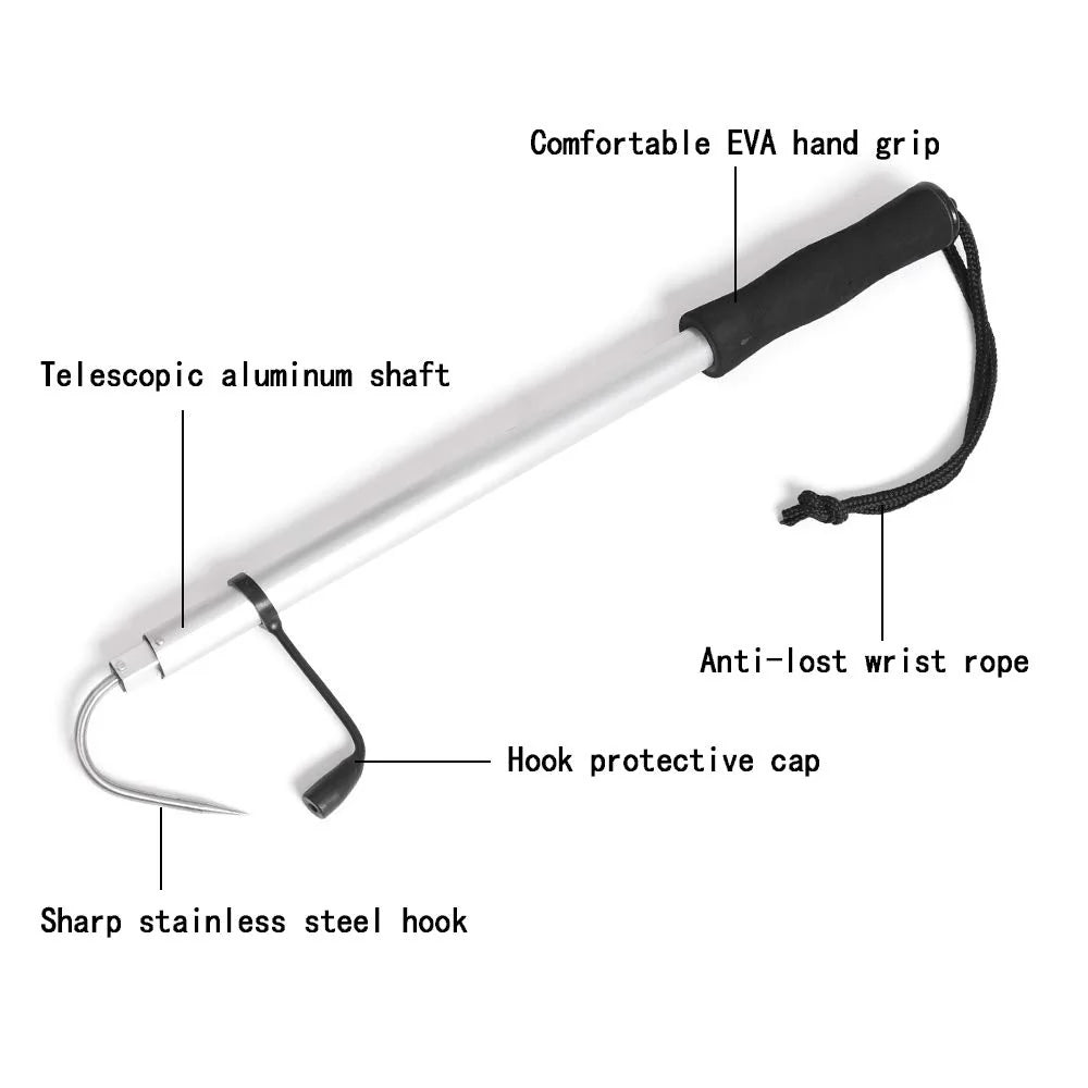 Sea Rock Fishing Gaff Stainless With Aluminum Alloy EVA Spear | Travel Gaff | 3 Ft | 4 Ft | - Fishermanshub3Ft