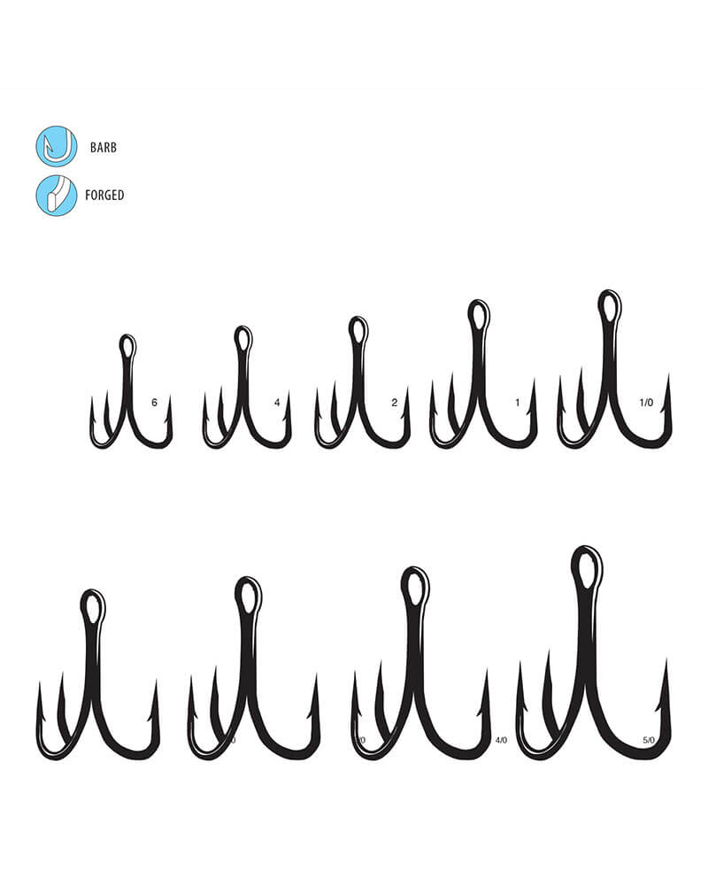 Gamakatsu 4X Strong NSB Treble Hooks | Size 2 , 6 , 2/0, 3/0, 5/0 | 3 - 8 Pcs Per Pack - fishermanshub6