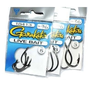 Gamakatsu Live Bait Heavy Wire Single Hook | 18415 | 3 - 4 Pcs Per Pack | - Fishermanshub#5/0