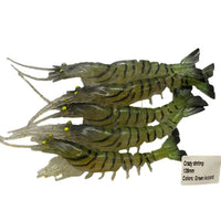 Gfin Crazy Eco Shrimp Soft Plastic Baits | 5 Inch | 7 Gm | 5 Pcs Per Pack | - FishermanshubGreen Leopard
