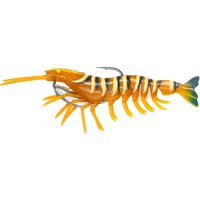 Gfin Crazy Prawn Soft Plastic Baits with Weedless Hook | Slow Sinking | 6 Inch | 24 Gm | - FishermanshubBrown Tiger Prawns