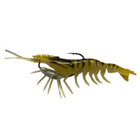 Gfin Crazy Prawn Soft Plastic Baits with Weedless Hook | Slow Sinking | 6 Inch | 24 Gm | - FishermanshubGold Tiger Prawns