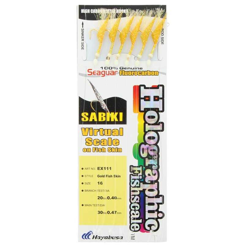 Hayabusa Sabiki Gold Fish Skin | EX111 | Set Of 6 Hooks | - Fishermanshub#14