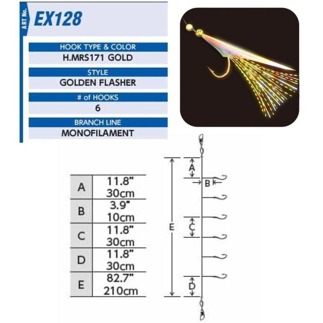 Hayabusa Sabiki Gold Rush | EX128 | Set Of 6 Hooks | - Fishermanshub#14