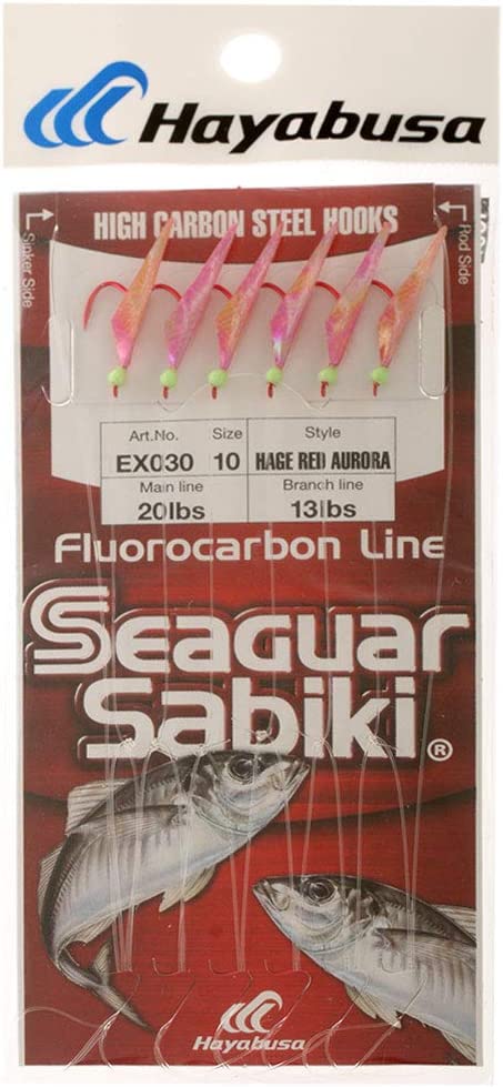 Hayabusa Seaguar Sabiki Hook Rigs EX030 High Carbon Steel Rings - fishermanshub10