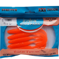 Indra Softpara Curly Tails Soft Plastic Lures | 5 Inch | 5 Pcs Per Pack | - FishermanshubOrange Glitz