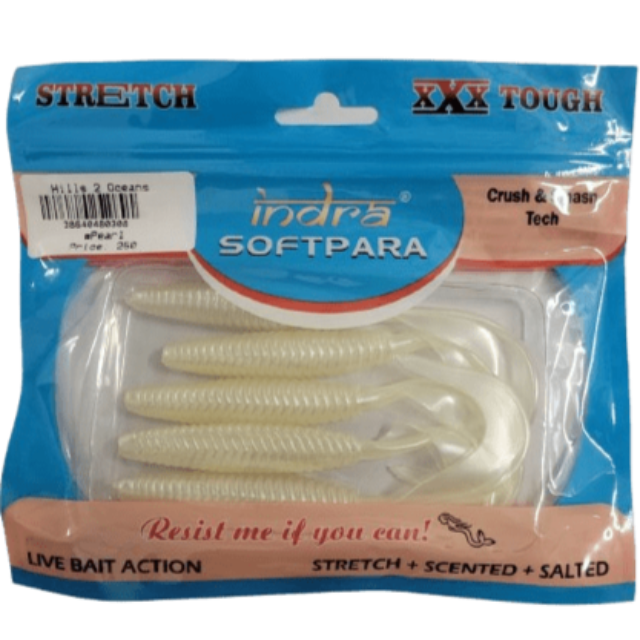 Indra Softpara Curly Tails Soft Plastic Lures | 5 Inch | 5 Pcs Per Pack | - FishermanshubPearl