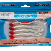 Indra Softpara Curly Tails Soft Plastic Lures | 5 Inch | 5 Pcs Per Pack | - FishermanshubRed Head