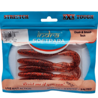 Indra Softpara Curly Tails Soft Plastic Lures | 5 Inch | 5 Pcs Per Pack | - FishermanshubRuby Glitz