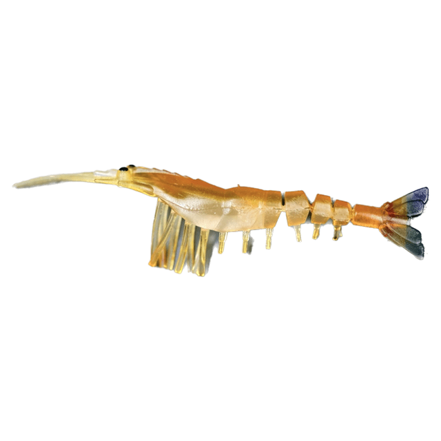Jhinga Shrimp Soft Lure | 10 Cm | 7 Gm | 5 Pcs Per Pack | - FishermanshubBLACK EYED ORANGE