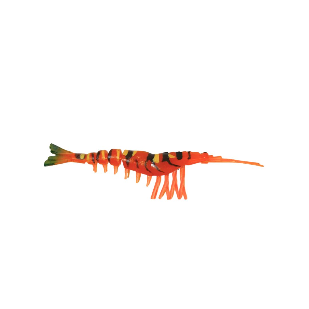 Jhinga Shrimp Soft Plastic Lure | 10 Cm | 7 Gm | 5 Pcs Per Pack | - FishermanshubOrange Tiger