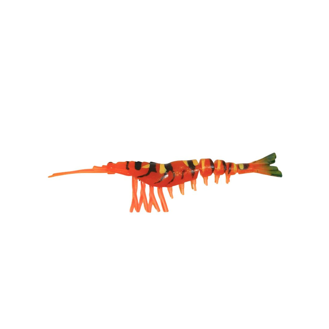 Jhinga Shrimp Soft Plastic Lure | 10 Cm | 7 Gm | 5 Pcs Per Pack | - FishermanshubOrange Tiger