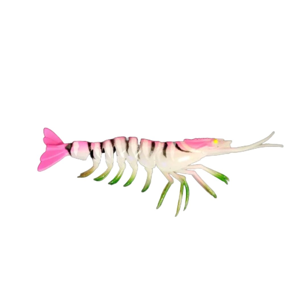 Jhinga Shrimp Soft Plastic Lure | 10 Cm | 7 Gm | 5 Pcs Per Pack | - FishermanshubPink Tiger
