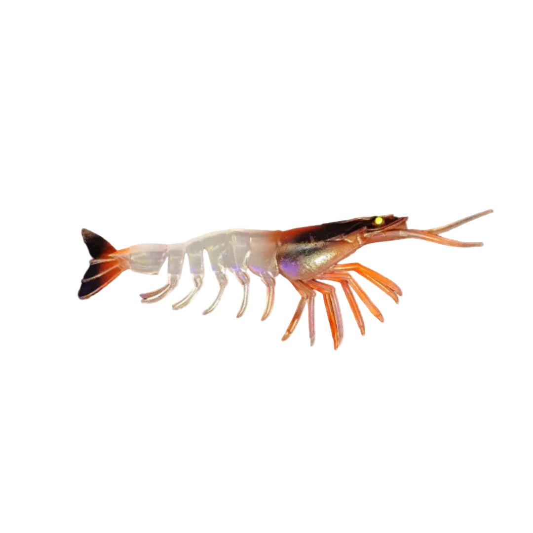 Jhinga Shrimp Soft Plastic Lure | 10 Cm | 7 Gm | 5 Pcs Per Pack | - FishermanshubTrans Brown