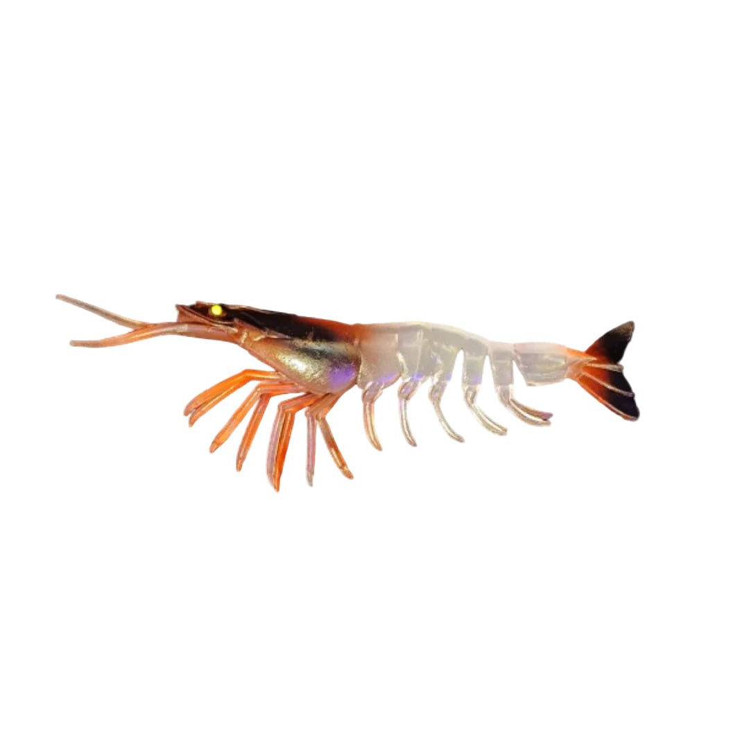 Jhinga Shrimp Soft Plastic Lure | 10 Cm | 7 Gm | 5 Pcs Per Pack | - FishermanshubTrans Brown