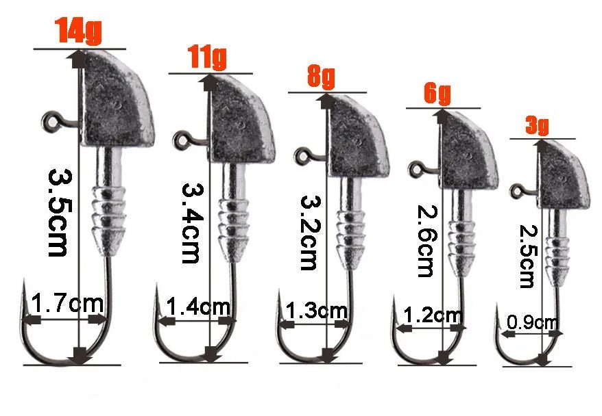 Jig Head J - 25 | 10 - 18 Gm | 0.35 - 0.63 Oz | 5 Pcs Per Pack | - Fishermanshub10Gm