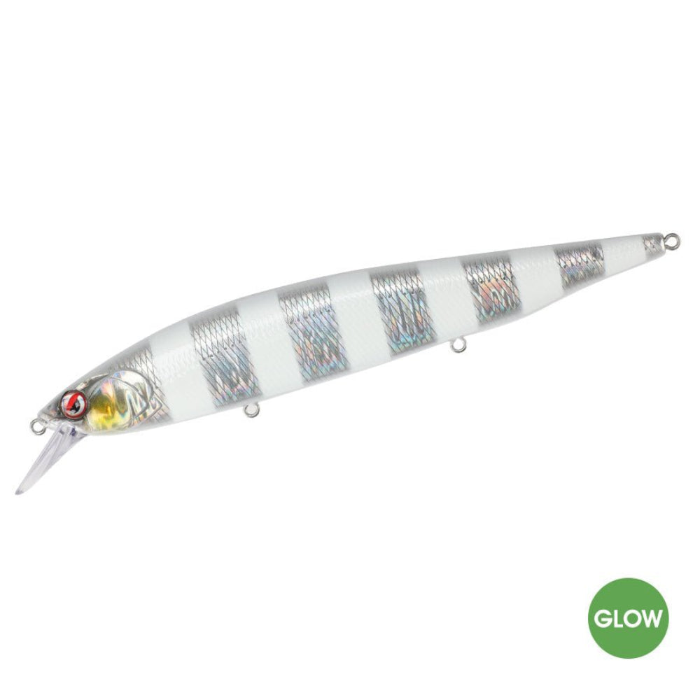 Littma Sniper Saltwater Minnow 160SP Hard Bait Lure | Suspending | 16 Cm | 30 Gm | - FishermanshubZebra Silver (Glow)