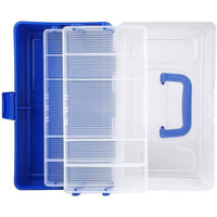 Lucana 3 Layer Folding Tackle Box | 30 Cm*17 Cm*14 Cm - fishermanshubBlue
