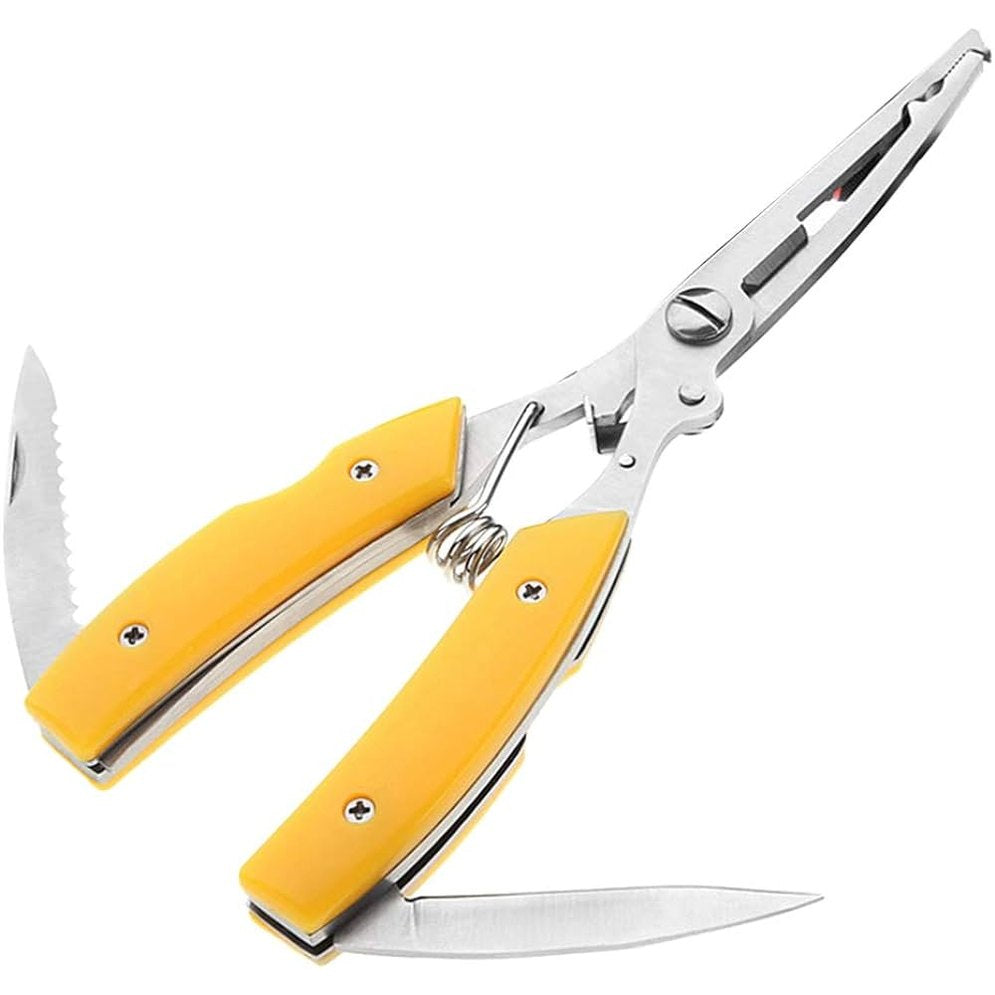 Lucana Split Ring Plier with Line Cutter Knife | Blue | Yellow | - FishermanshubYellow