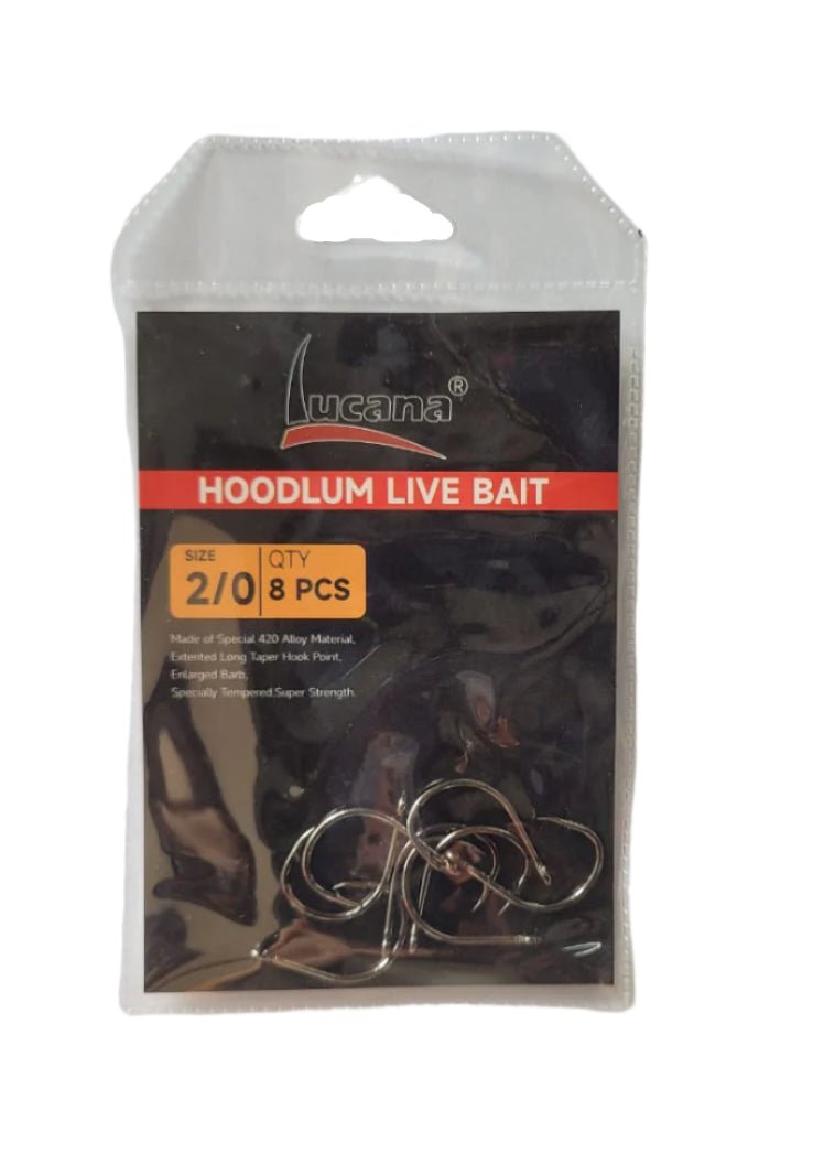 Lucana Hoodlum Live Bait Single Hooks | 8 Pcs Per Pack | - Fishermanshub#1/0