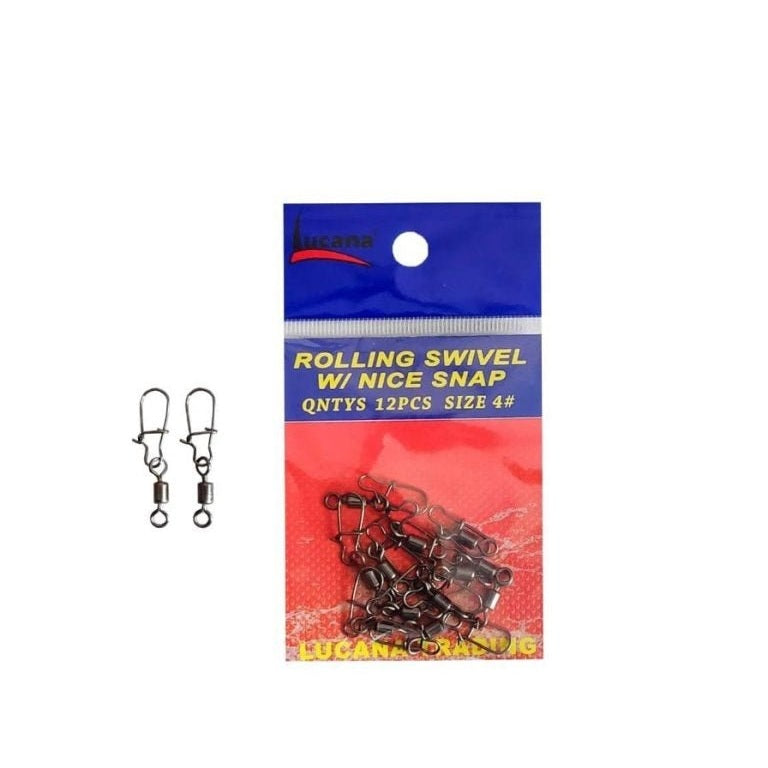Lucana Rolling Swivel W/ Nice Snap | 12 Pcs Per Pack | - Fishermanshub#3