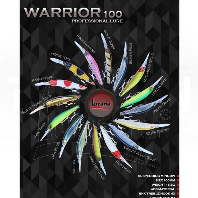 Lucana Warrior 100 Minnow Hard Lure | Suspending | 10 Cm | 15.8 Gm | - FishermanshubFire Red Tiger