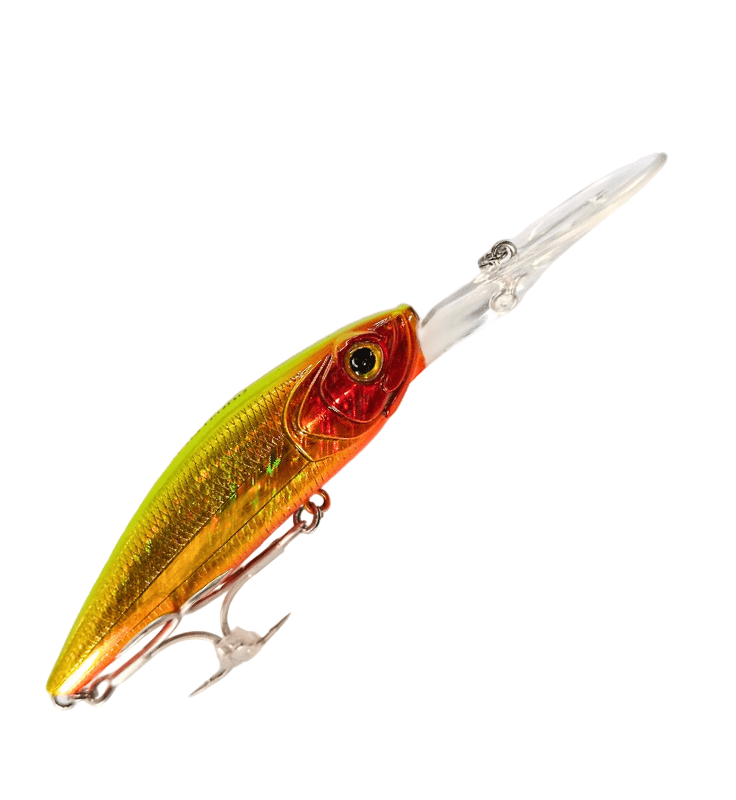 Lucana Ghosted 70 Minnow Hard Bait Lure | Suspending | Floating | 7 Cm | 10 Gm | - FishermanshubRed Head Gold