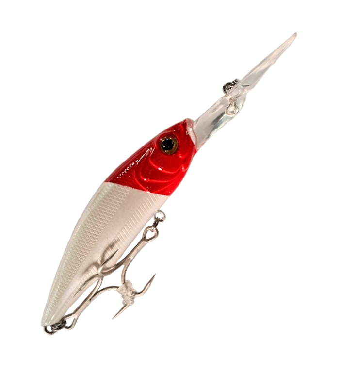 Lucana Ghosted 70 Minnow Hard Bait Lure | Suspending | Floating | 7 Cm | 10 Gm | - FishermanshubRed Head Milk