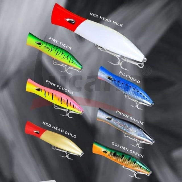 Lucana Kokari 135 Popper Topwater Hard Lure | Floating | 13.5Cm | 49 Gm | - FishermanshubRed Head Milk